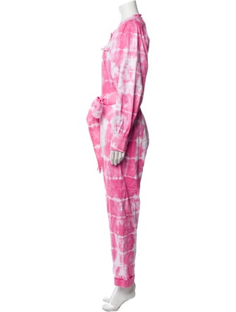 LoveShackFancy Tie-Dye Print Crew Neck Jumpsuit