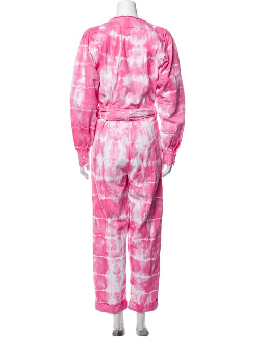 LoveShackFancy Tie-Dye Print Crew Neck Jumpsuit