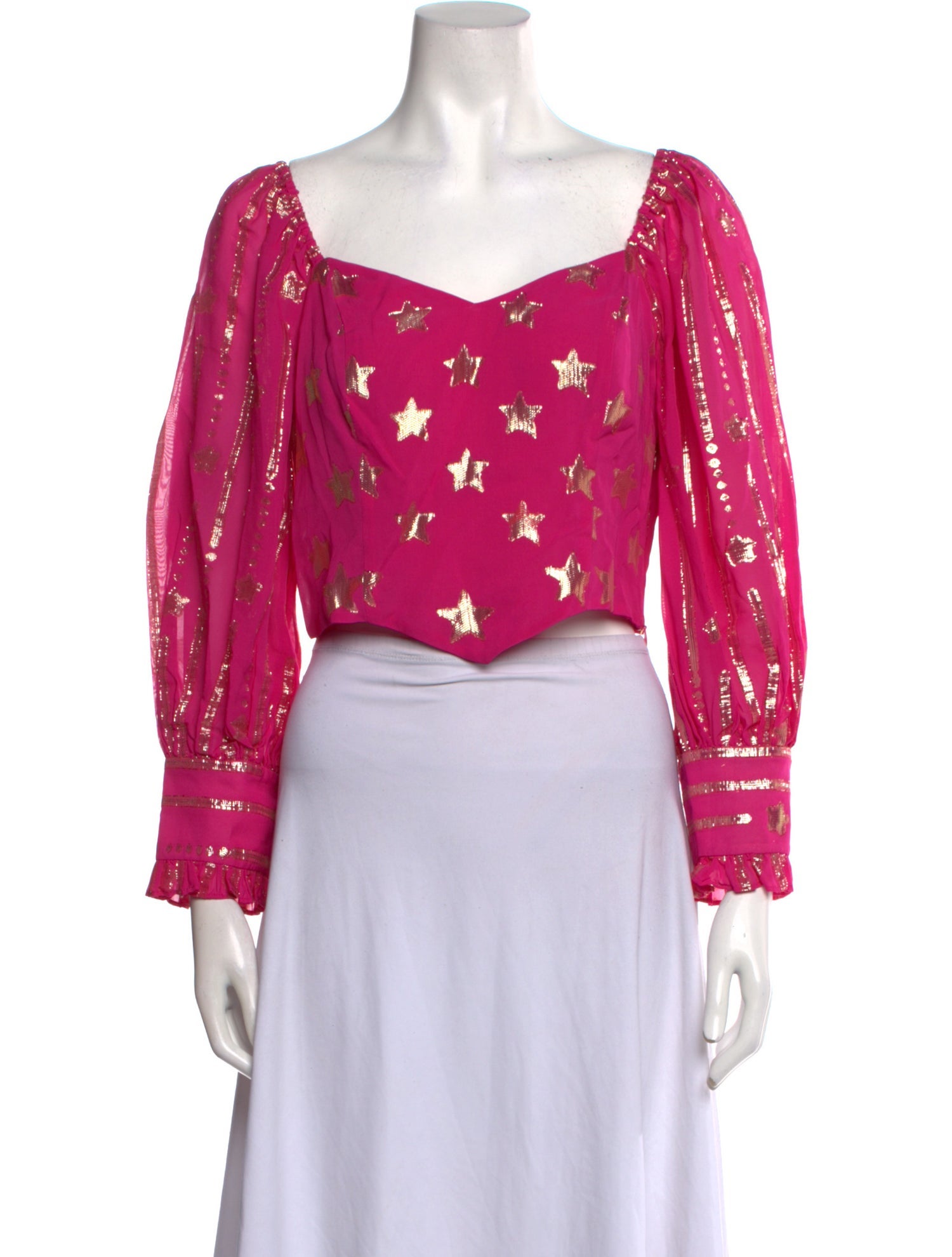 LoveShackFancy Floral Print Square Neckline Crop Top w/ Tags