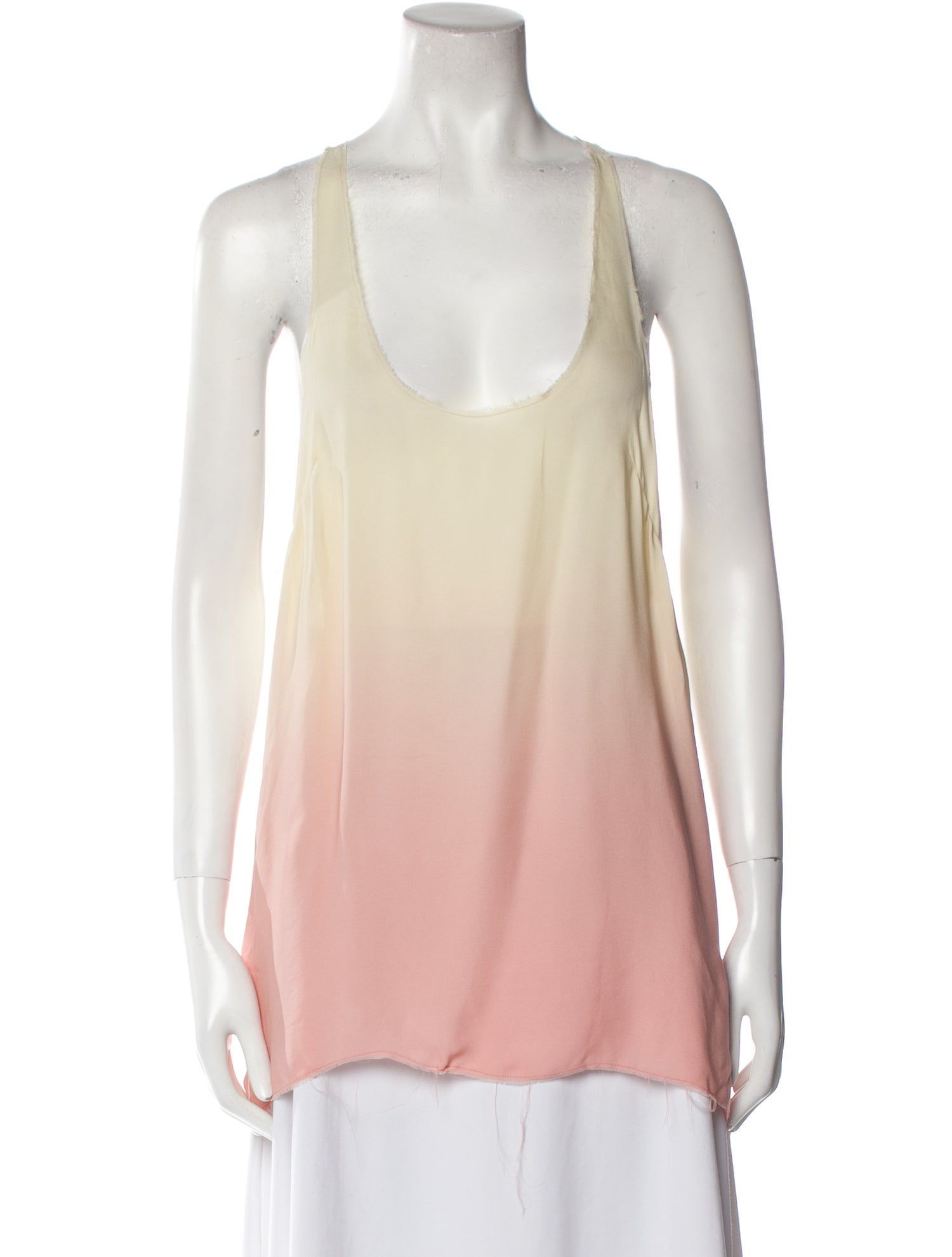 LoveShackFancy Silk Scoop Neck Top