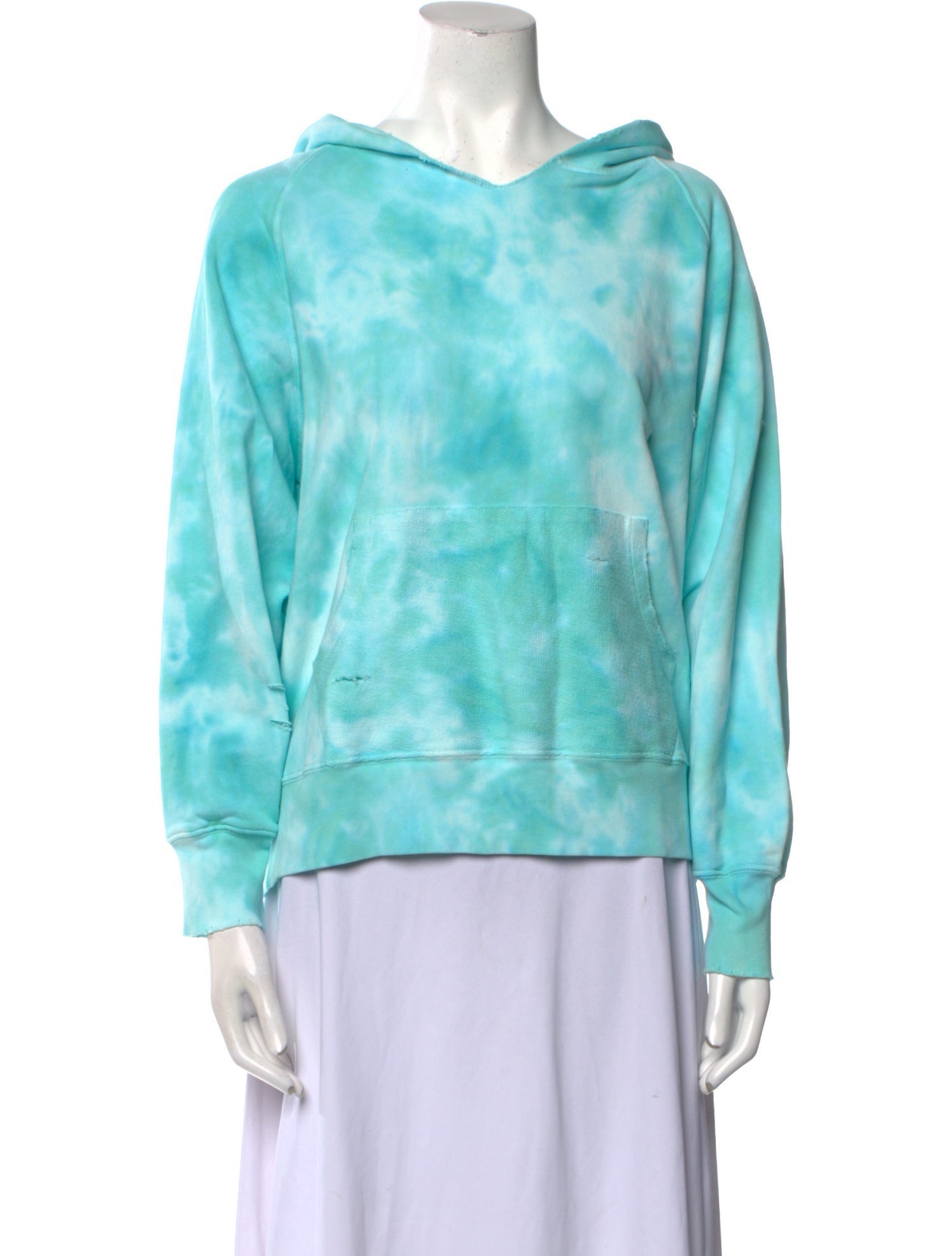 LoveShackFancy Tie-Dye Print V-Neck Sweatshirt