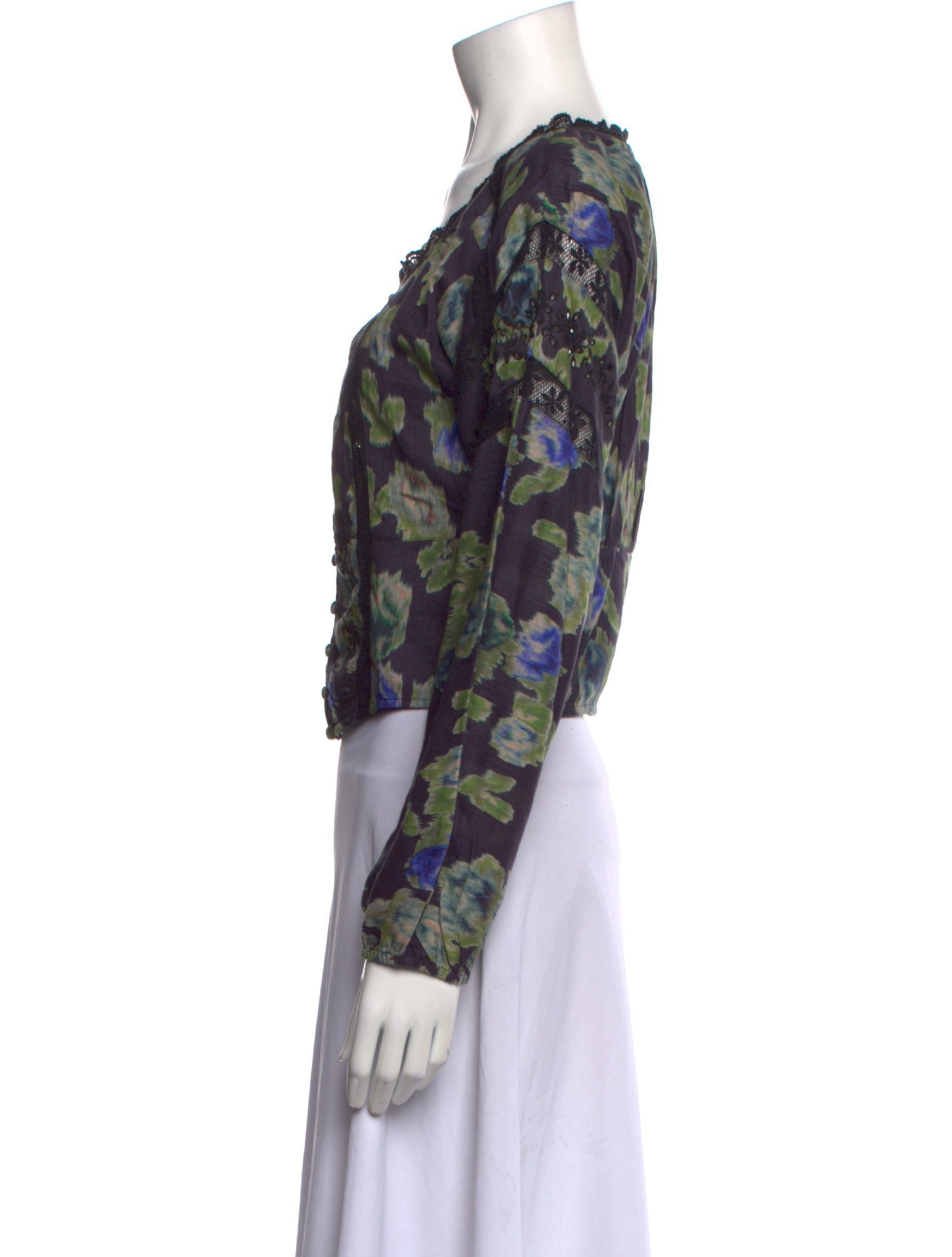 LoveShackFancy Floral Print Scoop Neck Crop Top w/ Tags