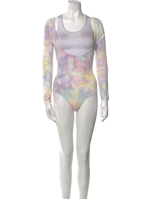 LoveShackFancy Graphic Print Scoop Neck Bodysuit