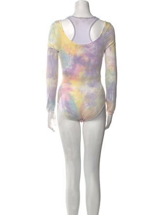 LoveShackFancy Graphic Print Scoop Neck Bodysuit