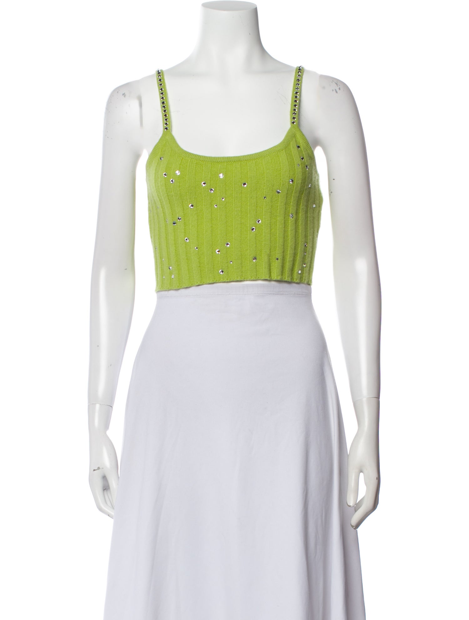 LoveShackFancy Wool Square Neckline Crop Top