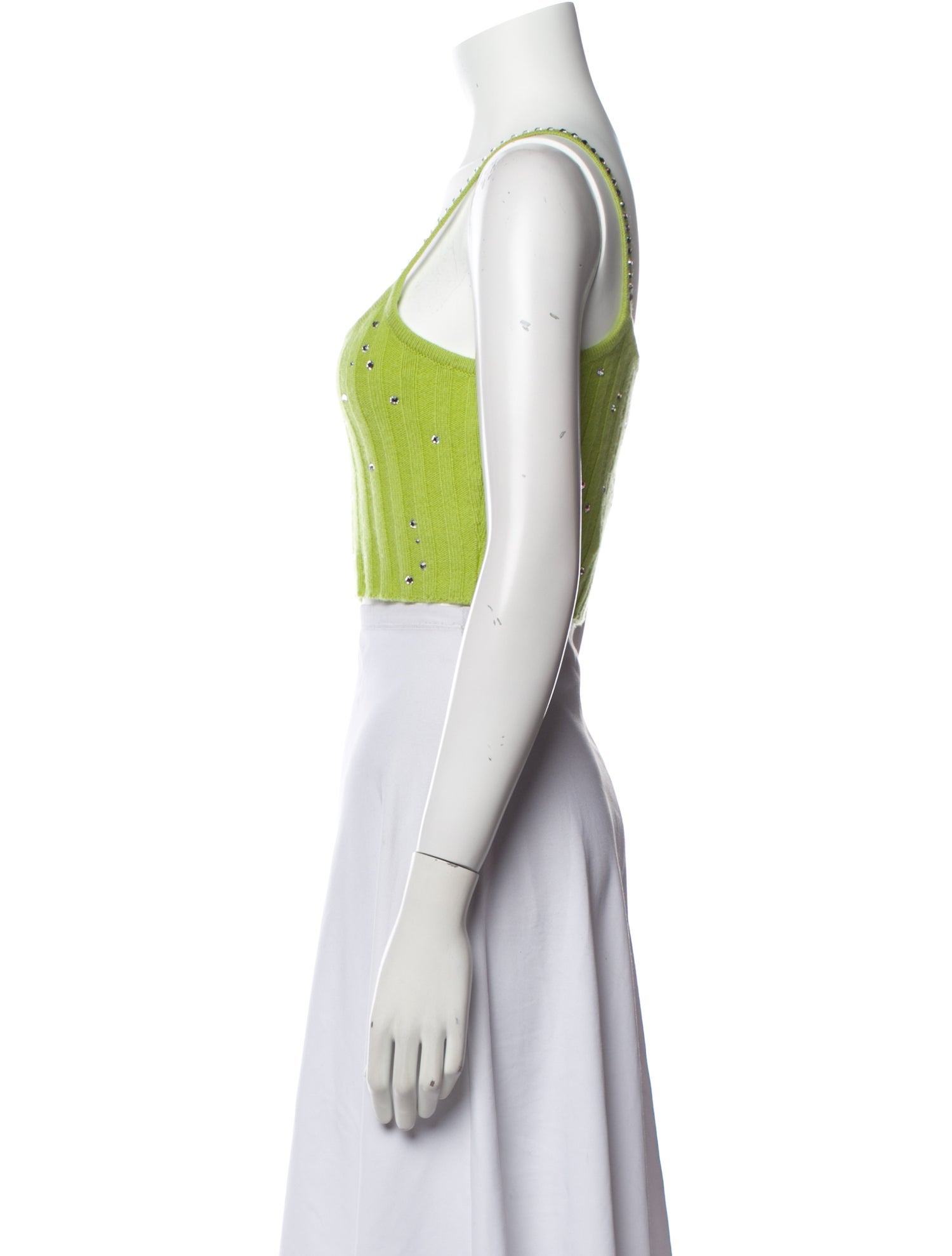 LoveShackFancy Wool Square Neckline Crop Top