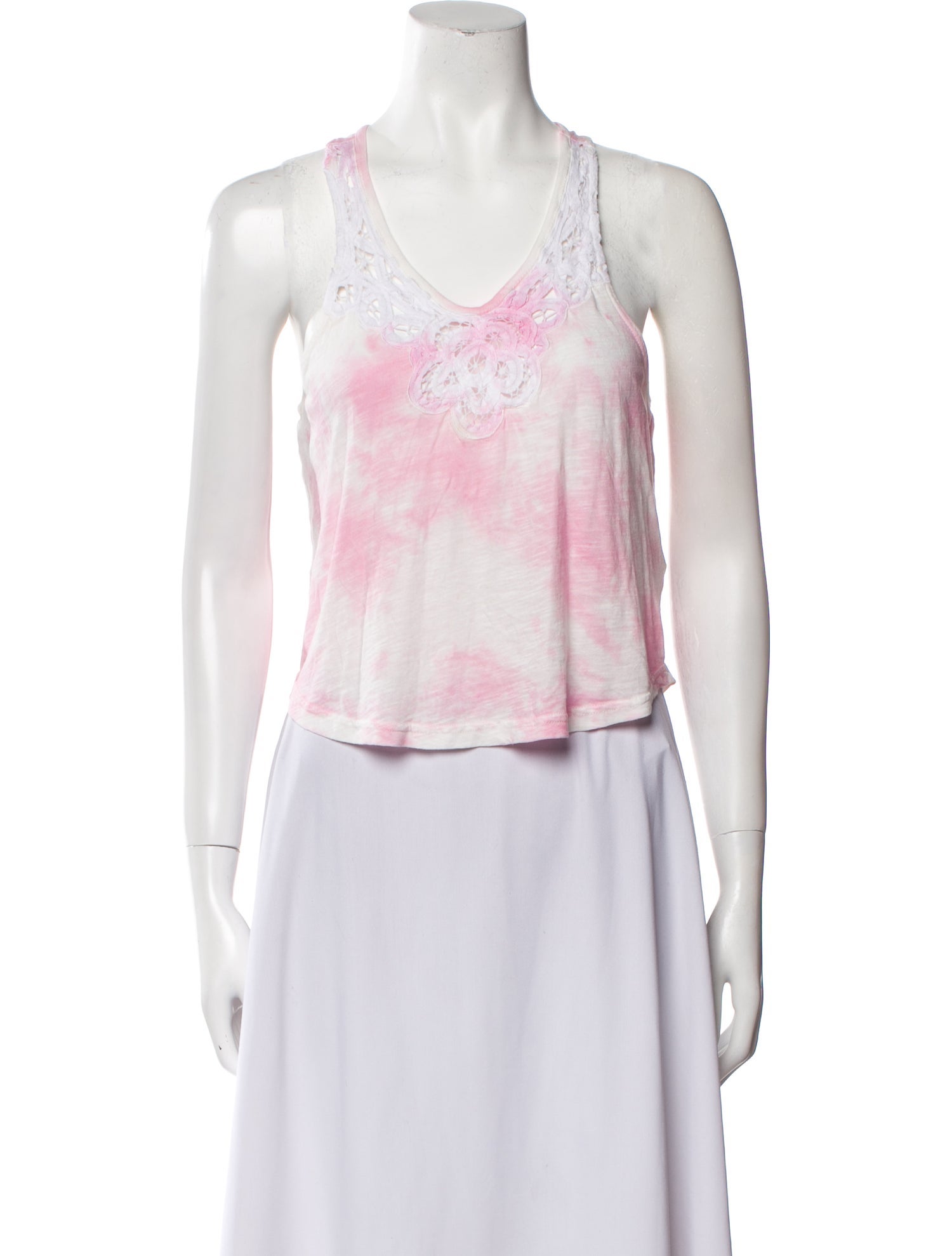 LoveShackFancy Tie-Dye Print Scoop Neck Top