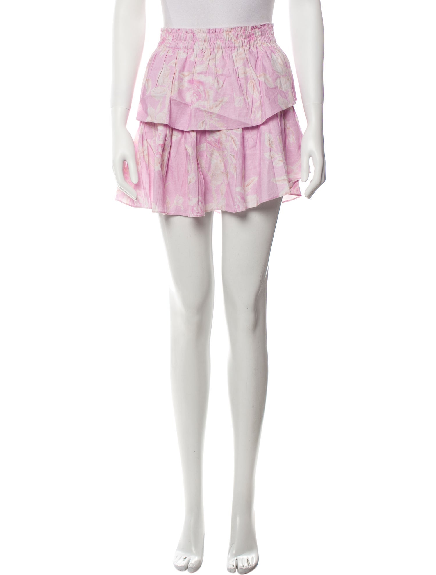 LoveShackFancy Floral Print Mini Skirt