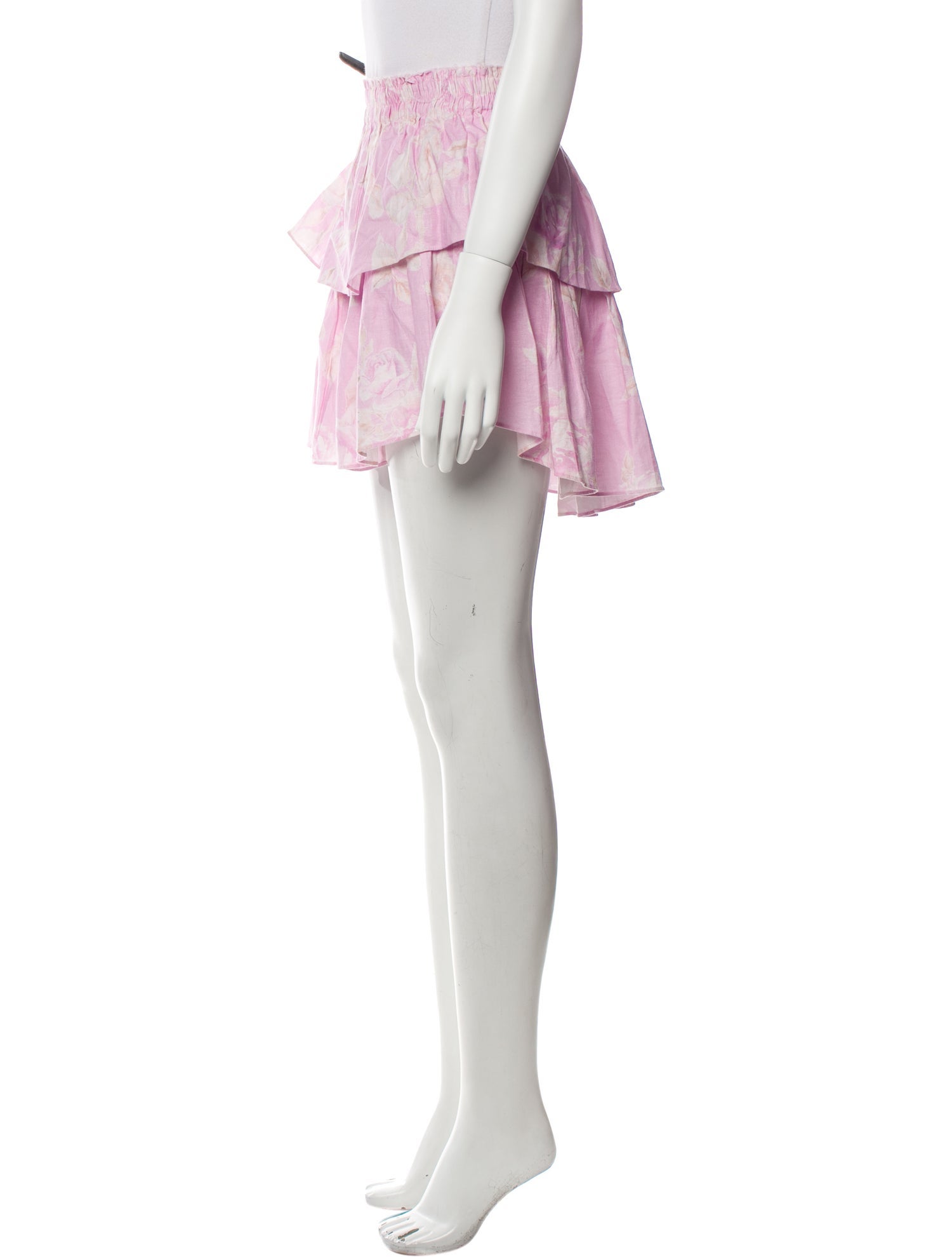 LoveShackFancy Floral Print Mini Skirt