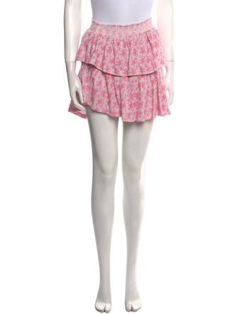 LoveShackFancy Floral Print Mini Skirt