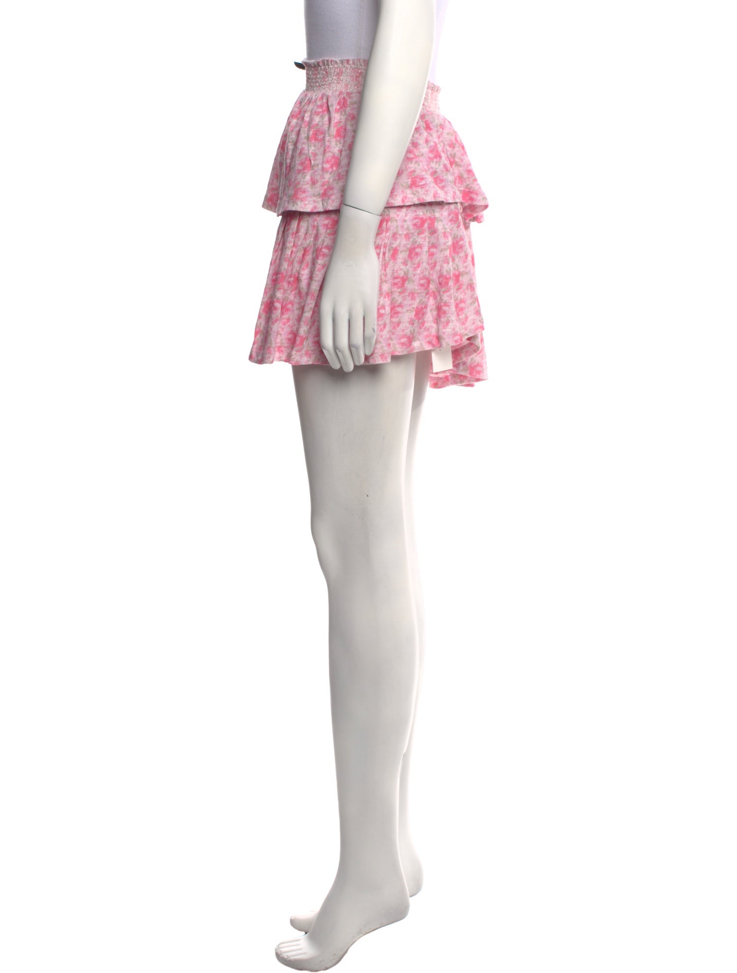 LoveShackFancy Floral Print Mini Skirt