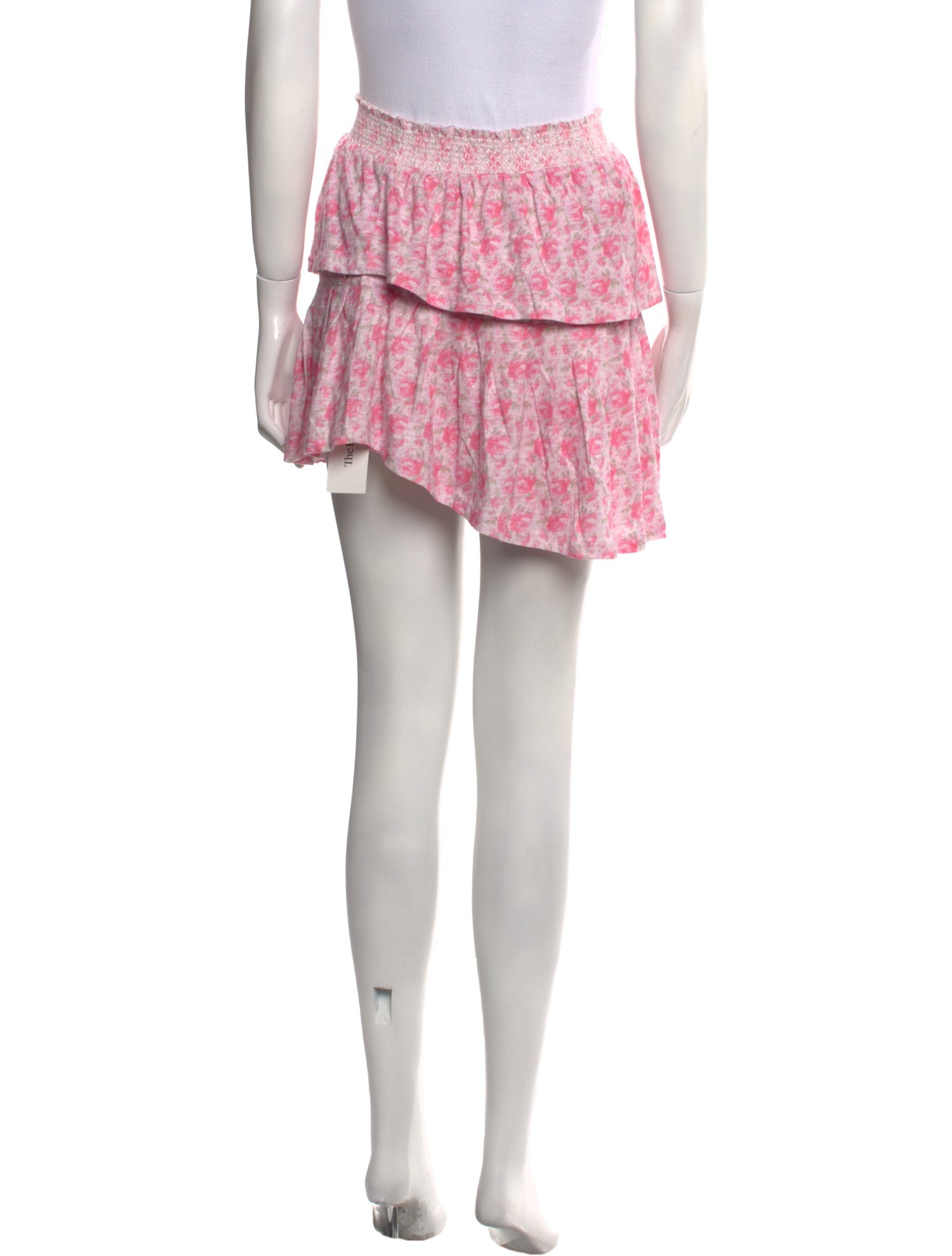 LoveShackFancy Floral Print Mini Skirt