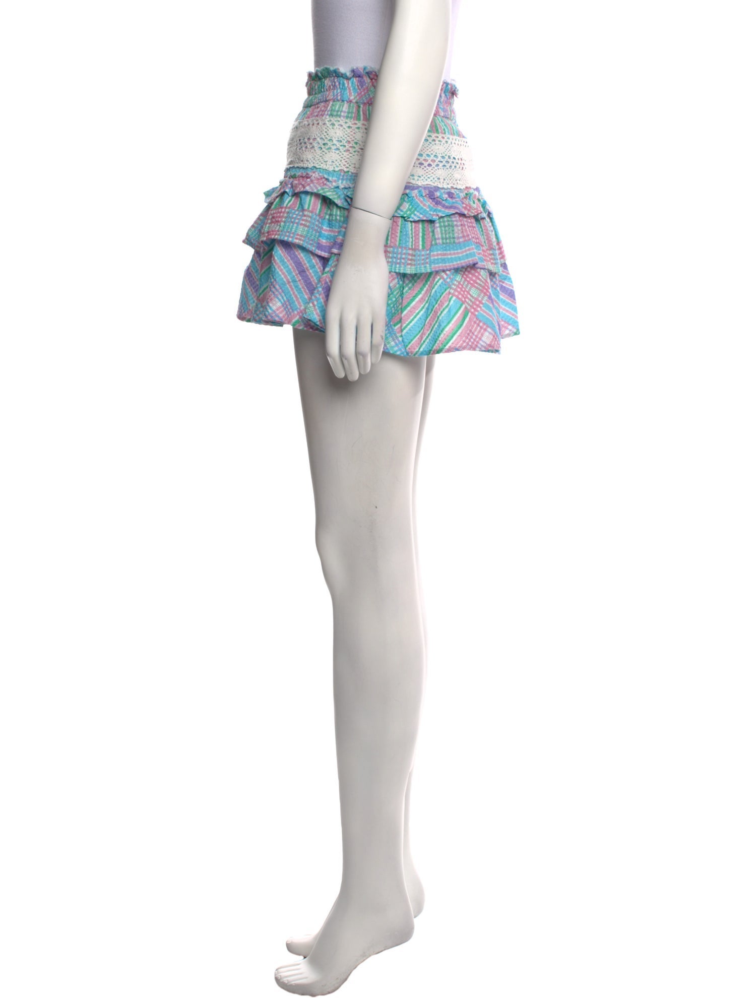 LoveShackFancy Plaid Print Mini Skirt