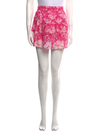 LoveShackFancy Floral Print Mini Skirt