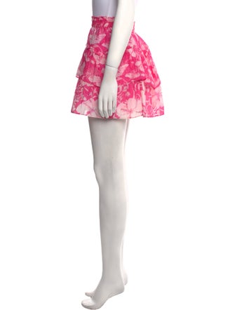 LoveShackFancy Floral Print Mini Skirt