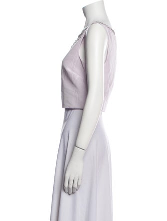 LoveShackFancy Bateau Neckline Sleeveless Crop Top