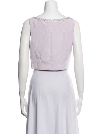 LoveShackFancy Bateau Neckline Sleeveless Crop Top