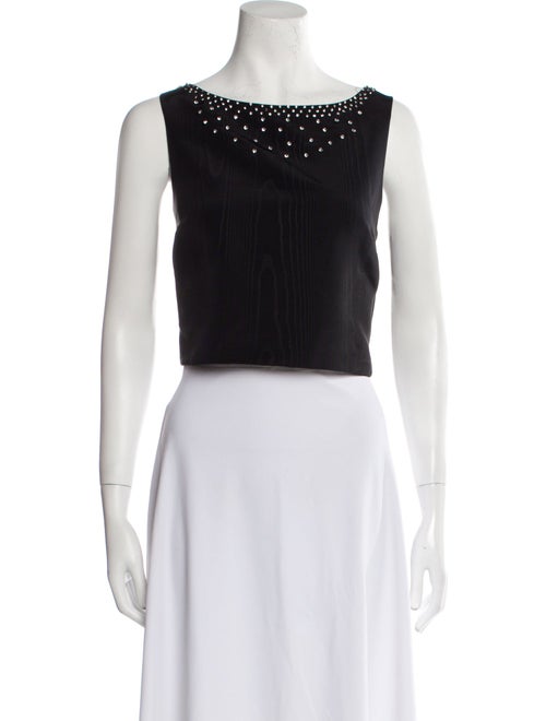 LoveShackFancy Bateau Neckline Sleeveless Crop Top