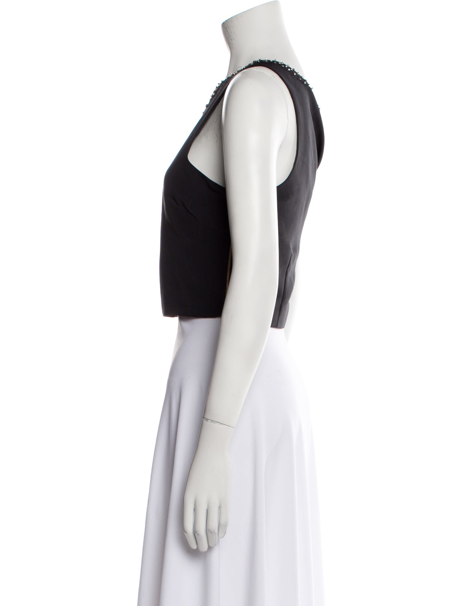 LoveShackFancy Bateau Neckline Sleeveless Crop Top