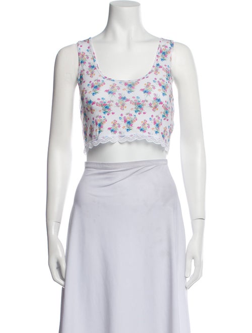 LoveShackFancy Floral Print Lace Trim Embellishment Pajamas