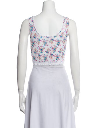 LoveShackFancy Floral Print Lace Trim Embellishment Pajamas