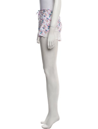 LoveShackFancy Floral Print Lace Trim Embellishment Pajamas