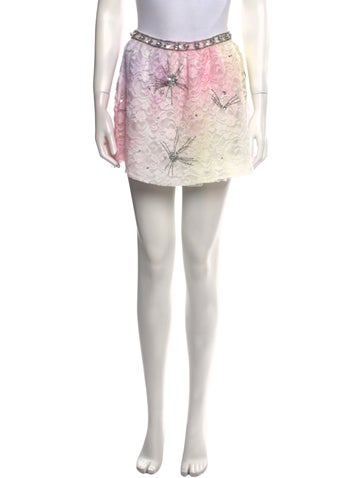 LoveShackFancy Skirts Lace Pattern Mini Skirt XS