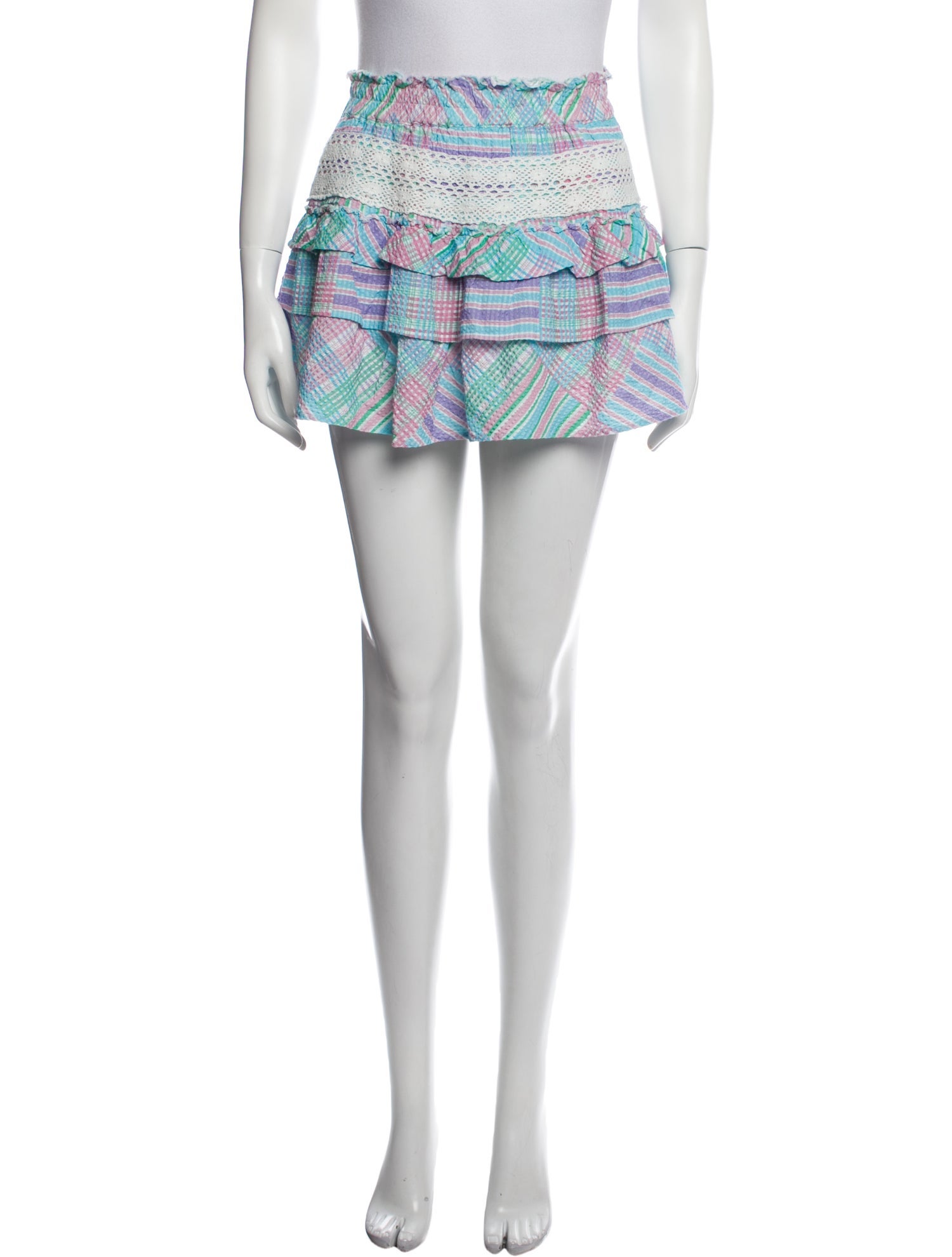 LoveShackFancy Plaid Print Mini Skirt