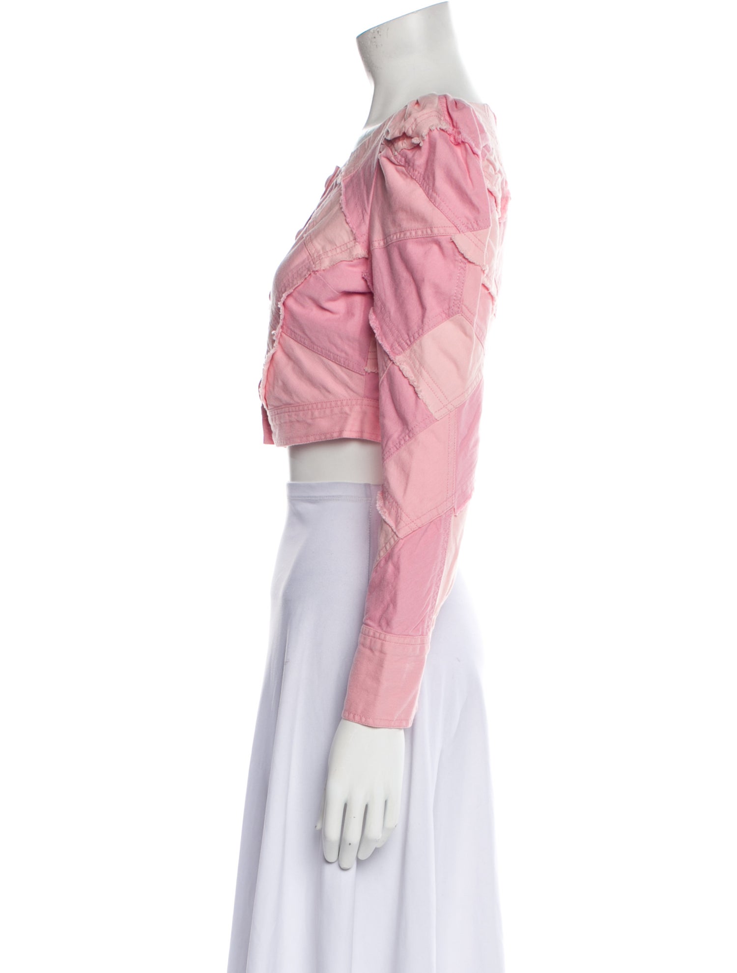 LoveShackFancy Floral Print Denim Jacket