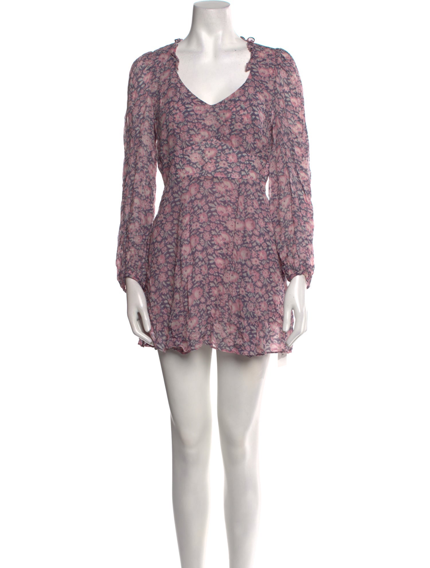 LoveShackFancy Floral Print Mini Dress