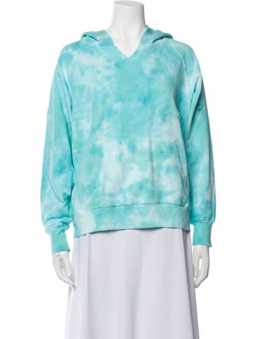 LoveShackFancy Tops Tie-Dye Print V-Neck Sweatshirt One Size