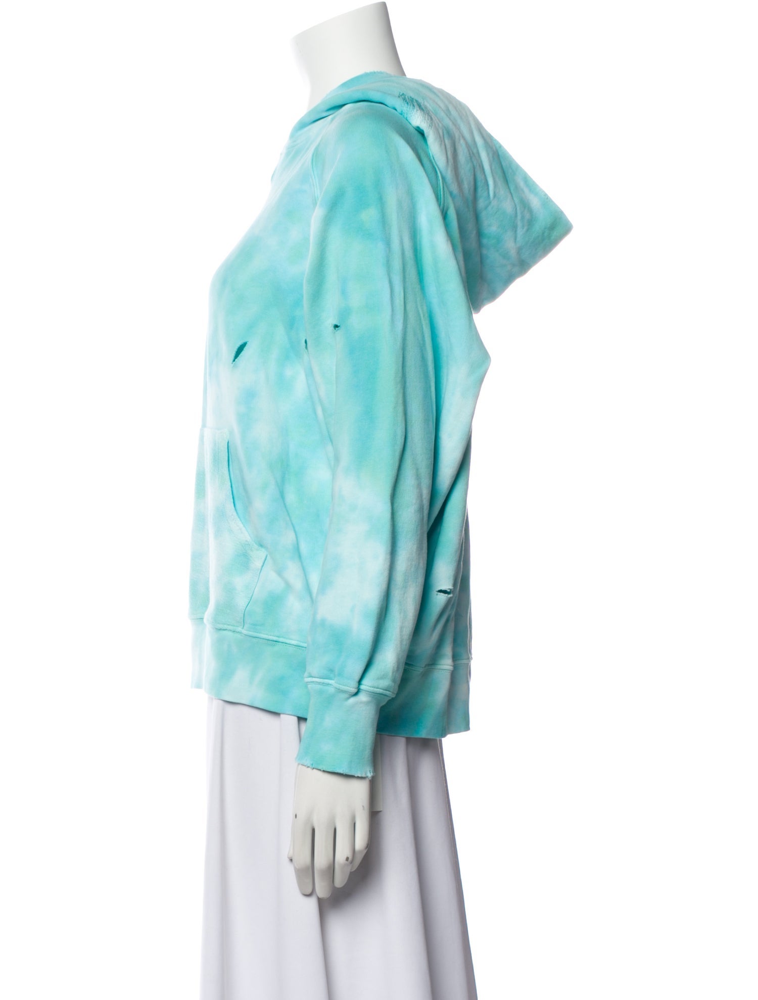 LoveShackFancy Tie-Dye Print V-Neck Sweatshirt