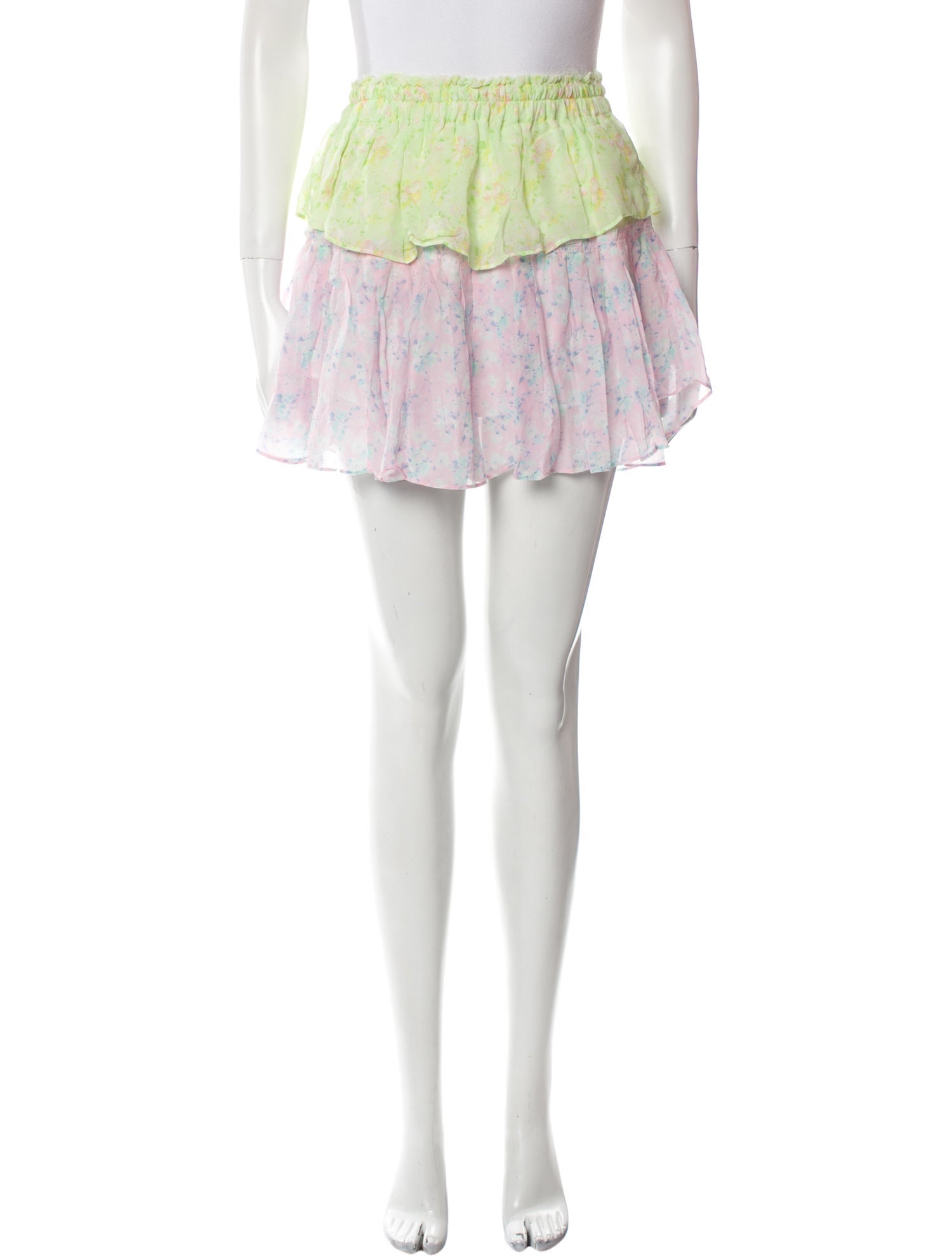 LoveShackFancy Floral Print Mini Skirt w/ Tags