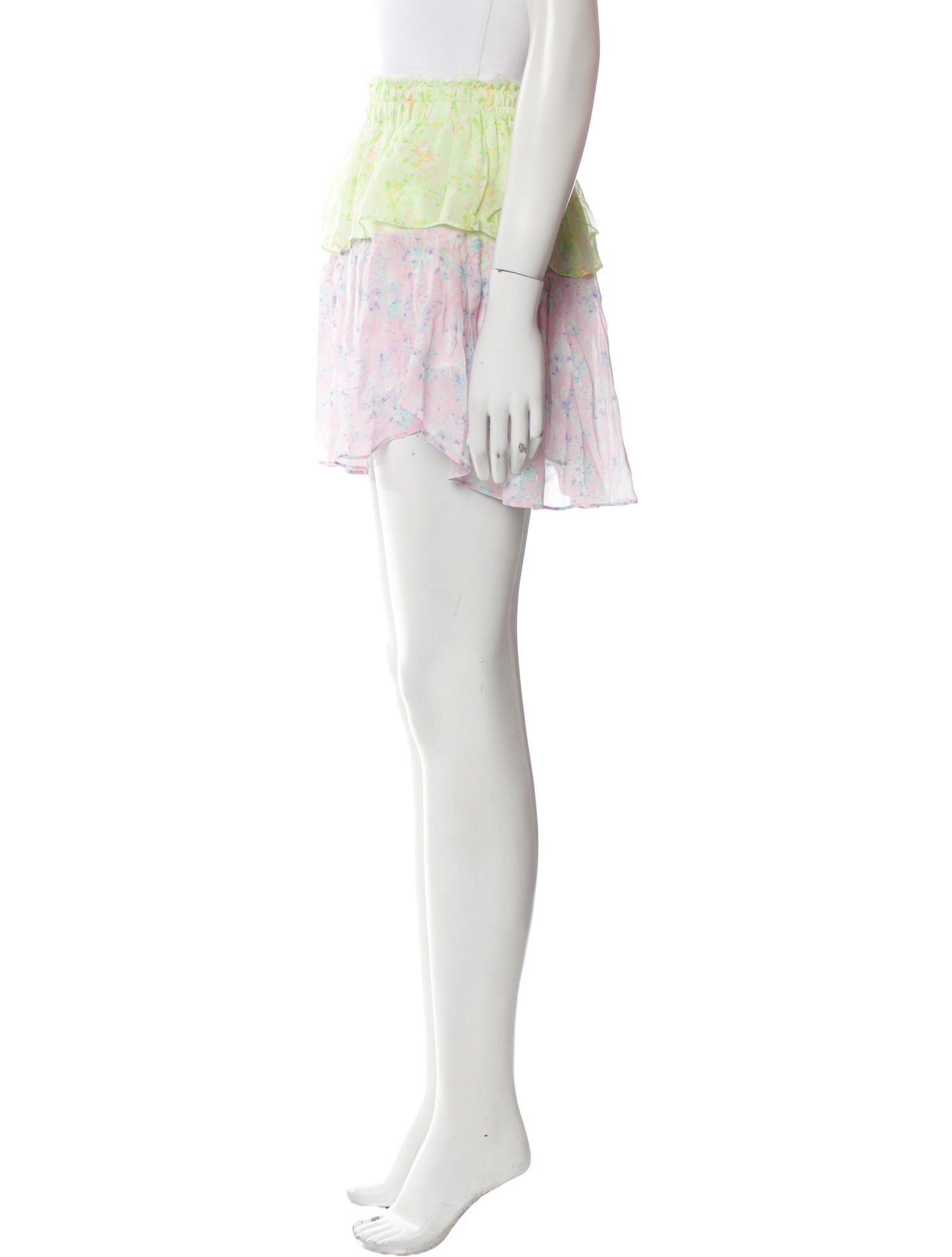 LoveShackFancy Floral Print Mini Skirt