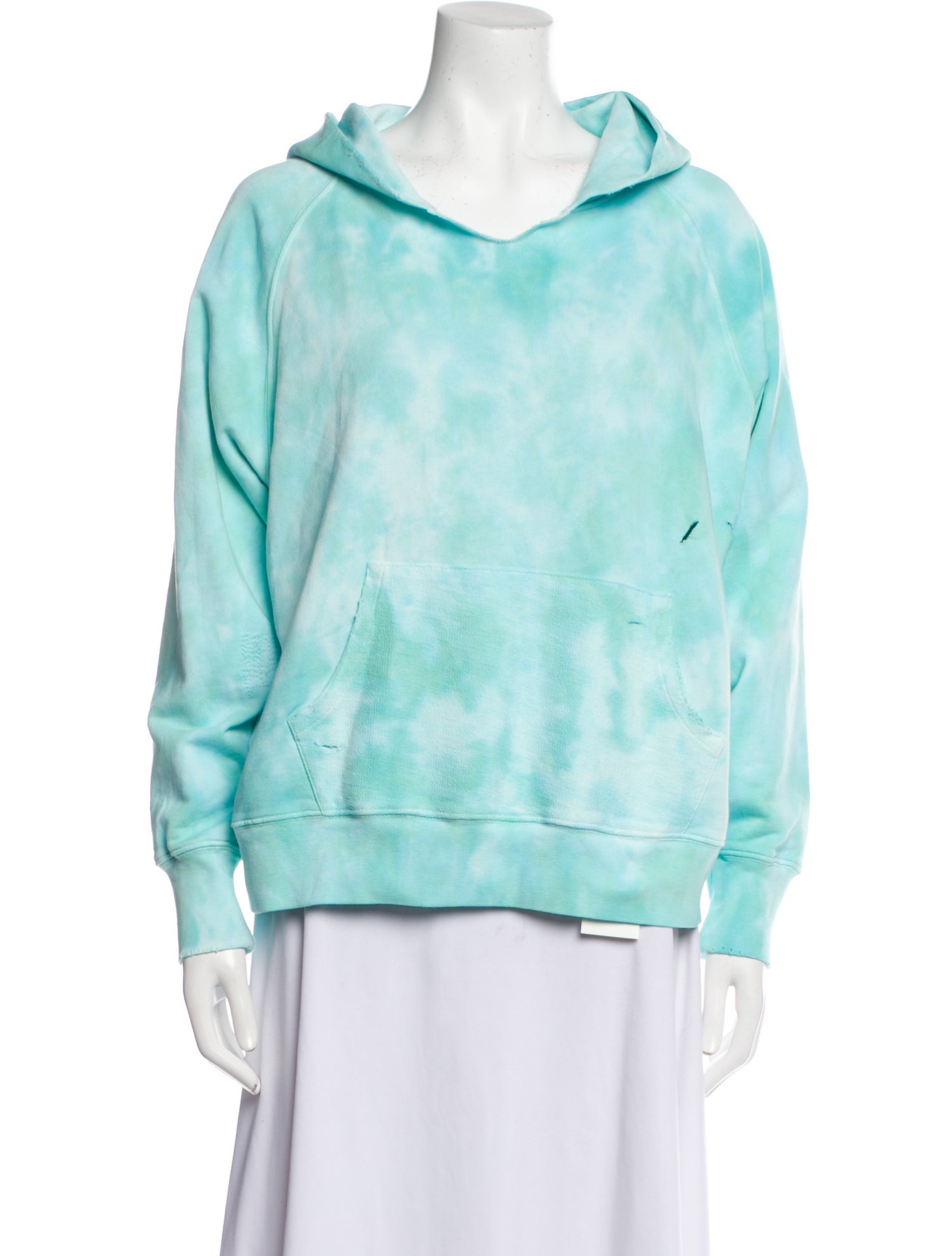 LoveShackFancy Tie-Dye Print V-Neck Sweatshirt