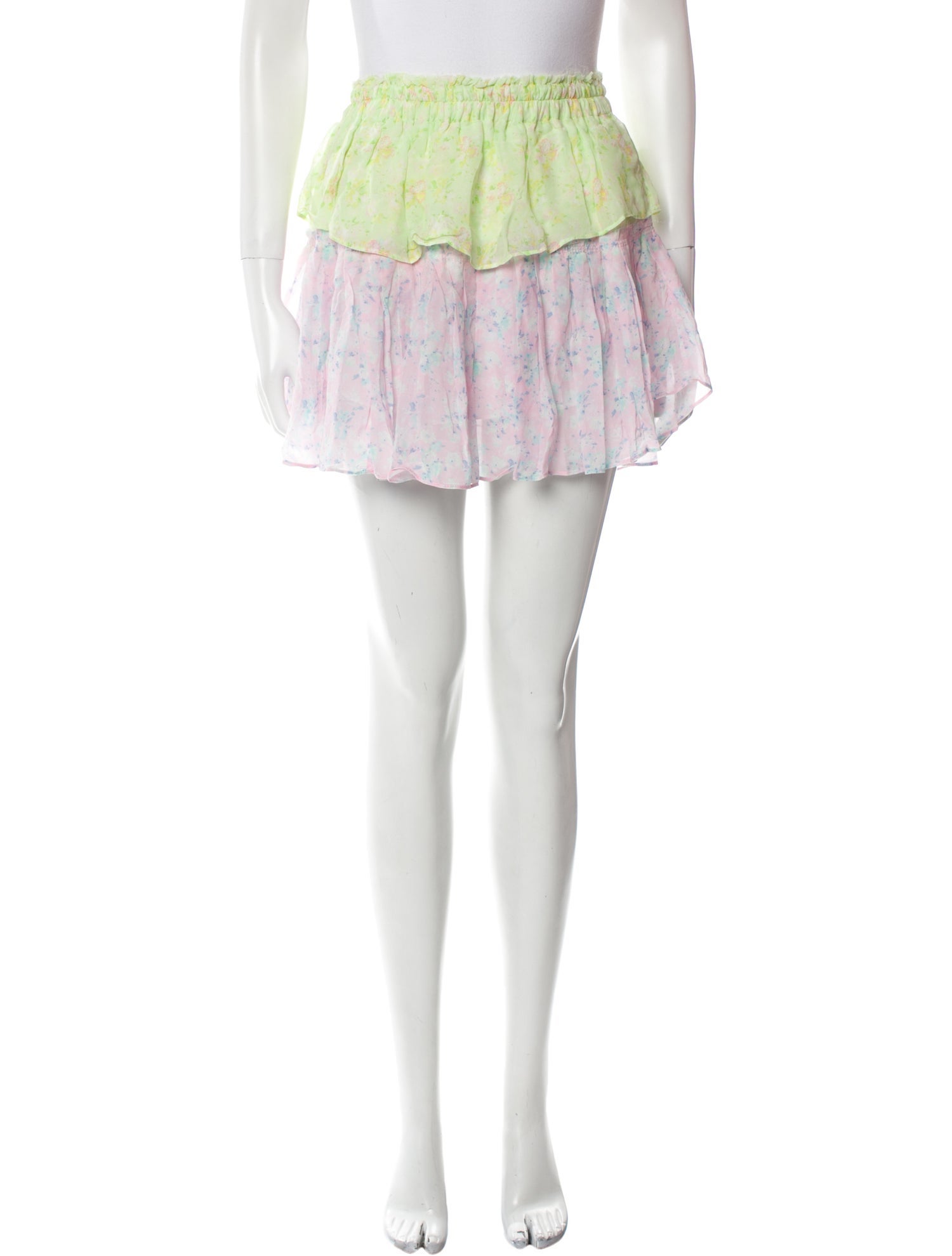 LoveShackFancy Floral Print Mini Skirt w/ Tags