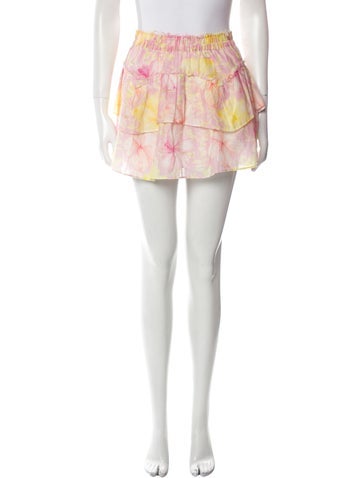 LoveShackFancy Skirts Floral Print Mini Skirt XXS