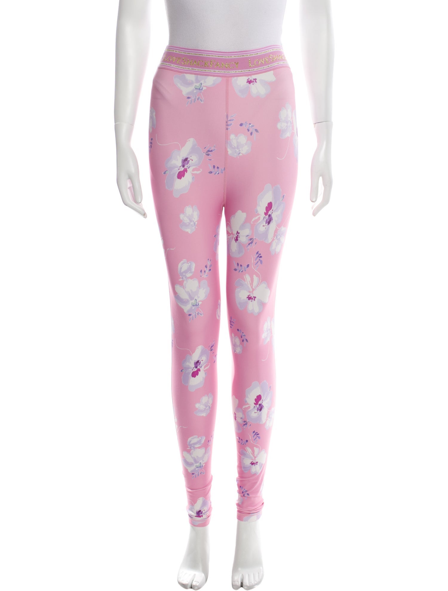 LoveShackFancy Floral Print Skinny Leg Pants