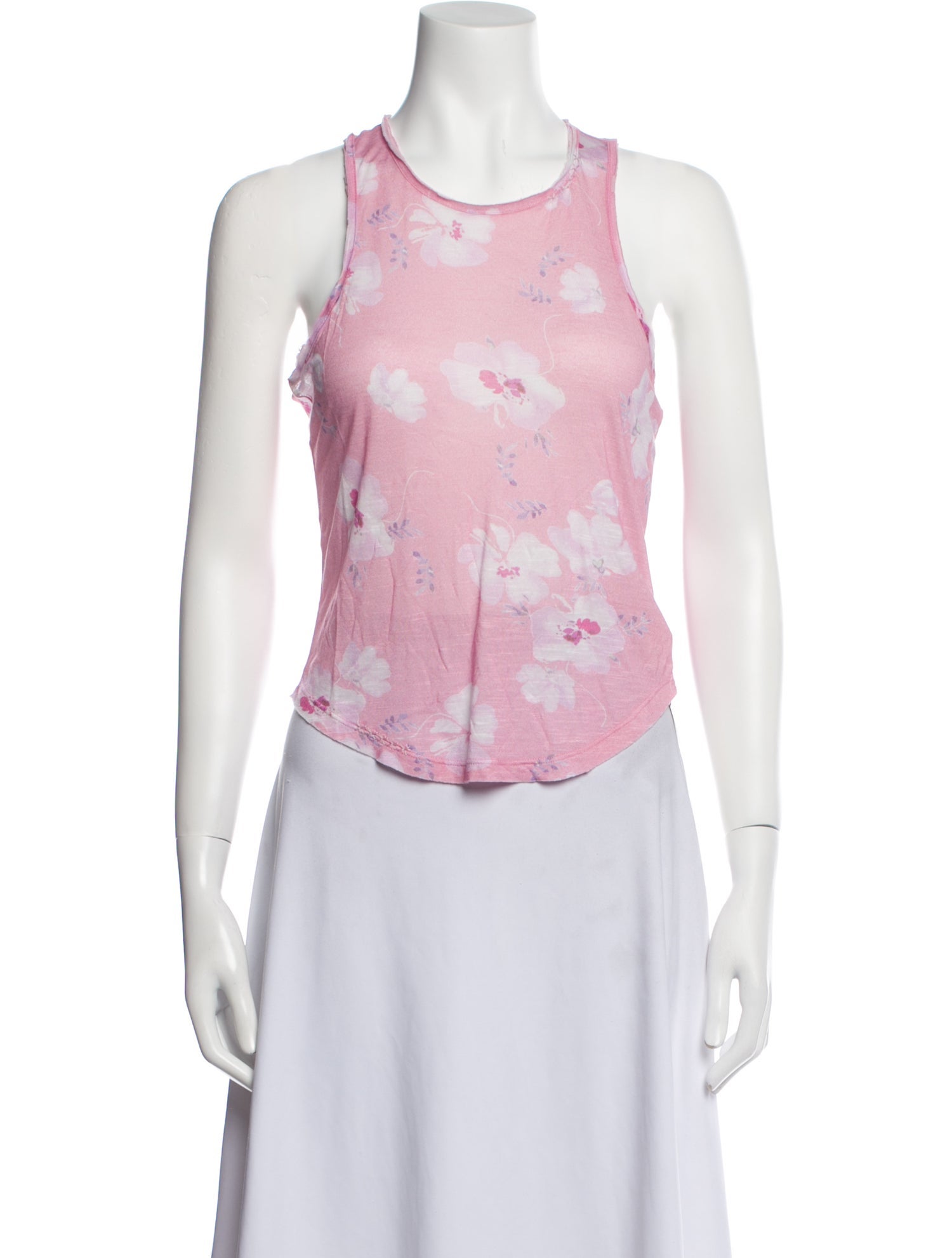 LoveShackFancy Floral Print Scoop Neck Top