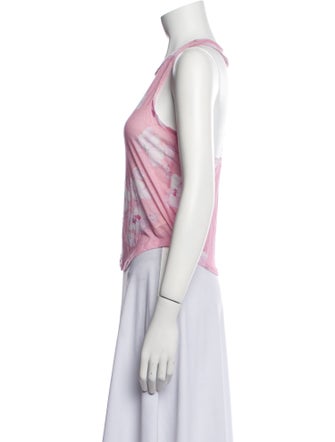 LoveShackFancy Floral Print Scoop Neck Top