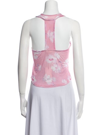 LoveShackFancy Floral Print Scoop Neck Top