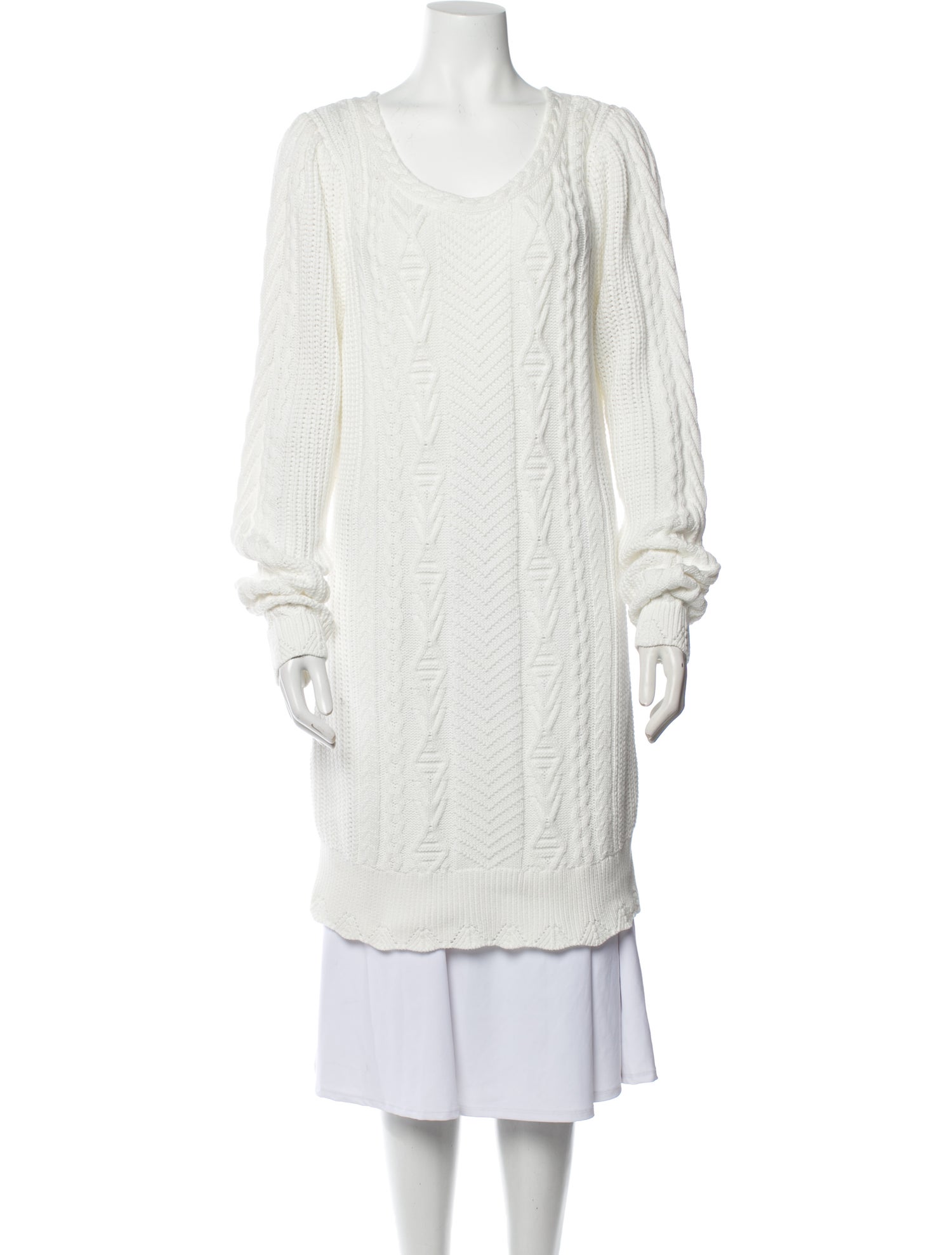 LoveShackFancy Scoop Neck Knee-Length Dress