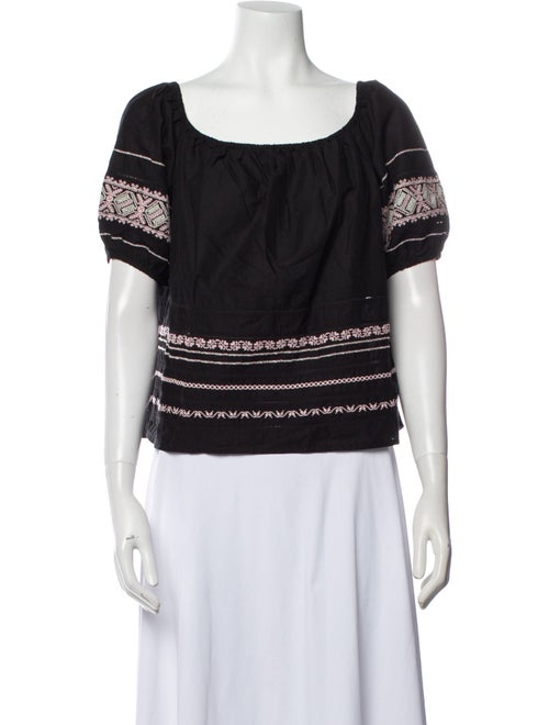 LoveShackFancy Printed Scoop Neck Top