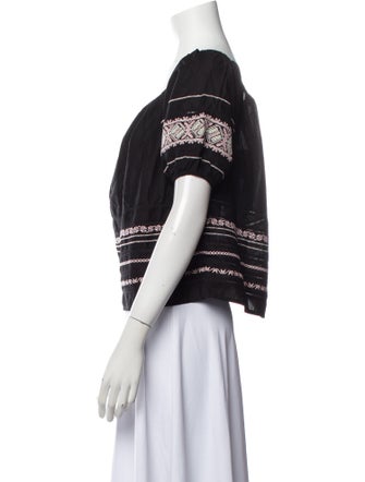 LoveShackFancy Printed Scoop Neck Top