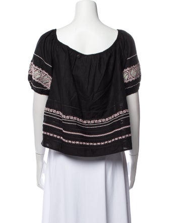 LoveShackFancy Printed Scoop Neck Top