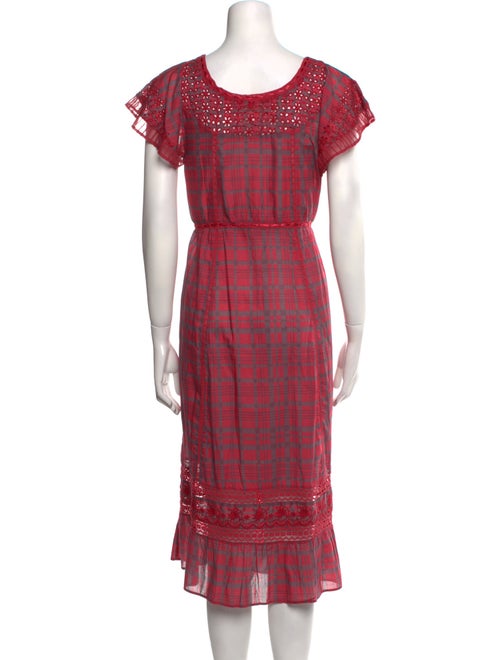 LoveShackFancy Plaid Print Midi Length Dress