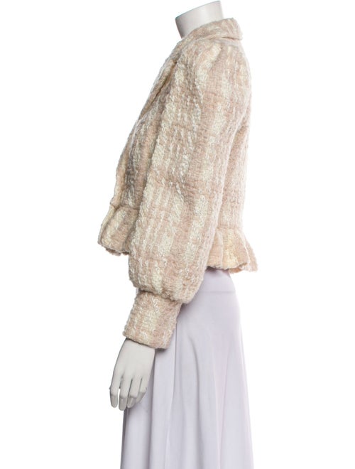 LoveShackFancy Wool Plaid Print Faux Fur Jacket