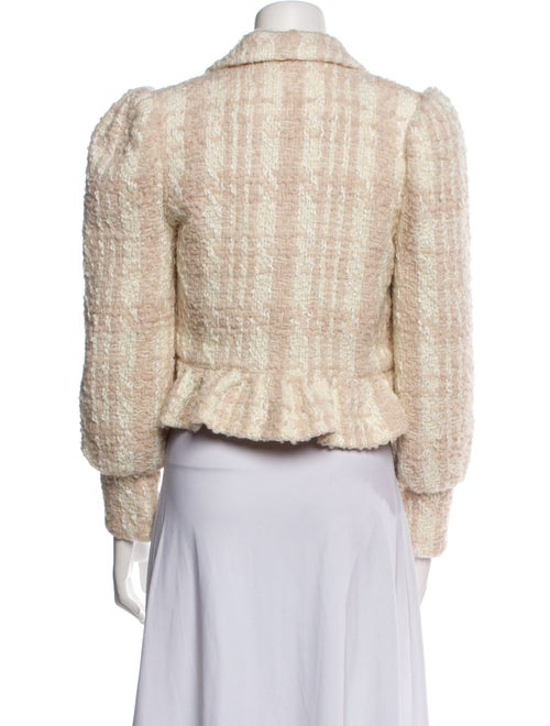 LoveShackFancy Wool Plaid Print Faux Fur Jacket