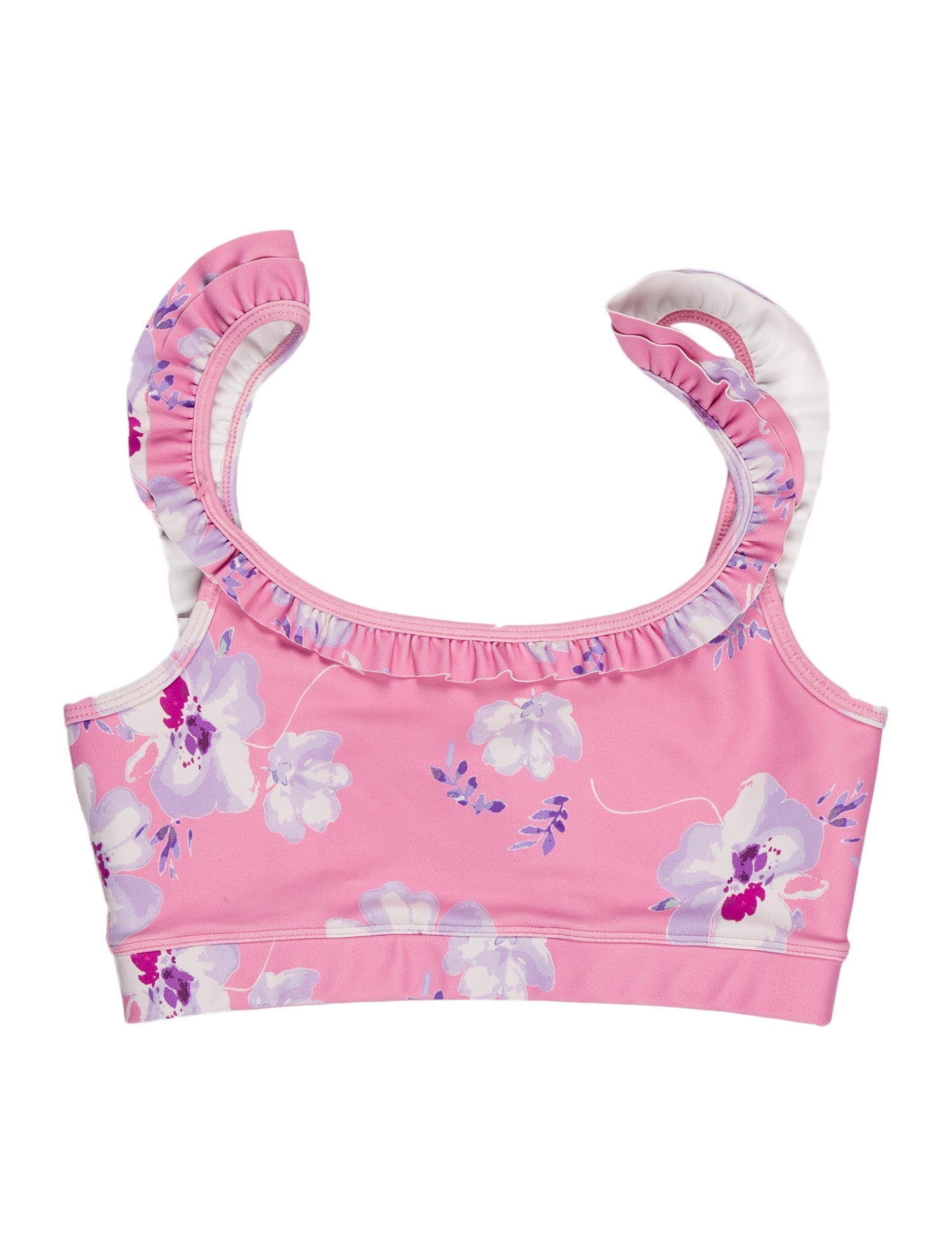 LoveShackFancy Floral Print Ruffle Embellishment Top w/ Tags