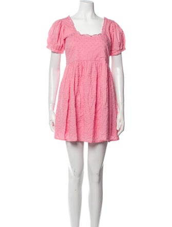 LoveShackFancy Square Neckline Mini Dress